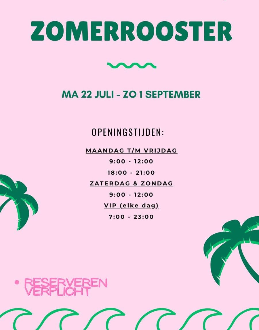 2024 zomer rooster aangepast