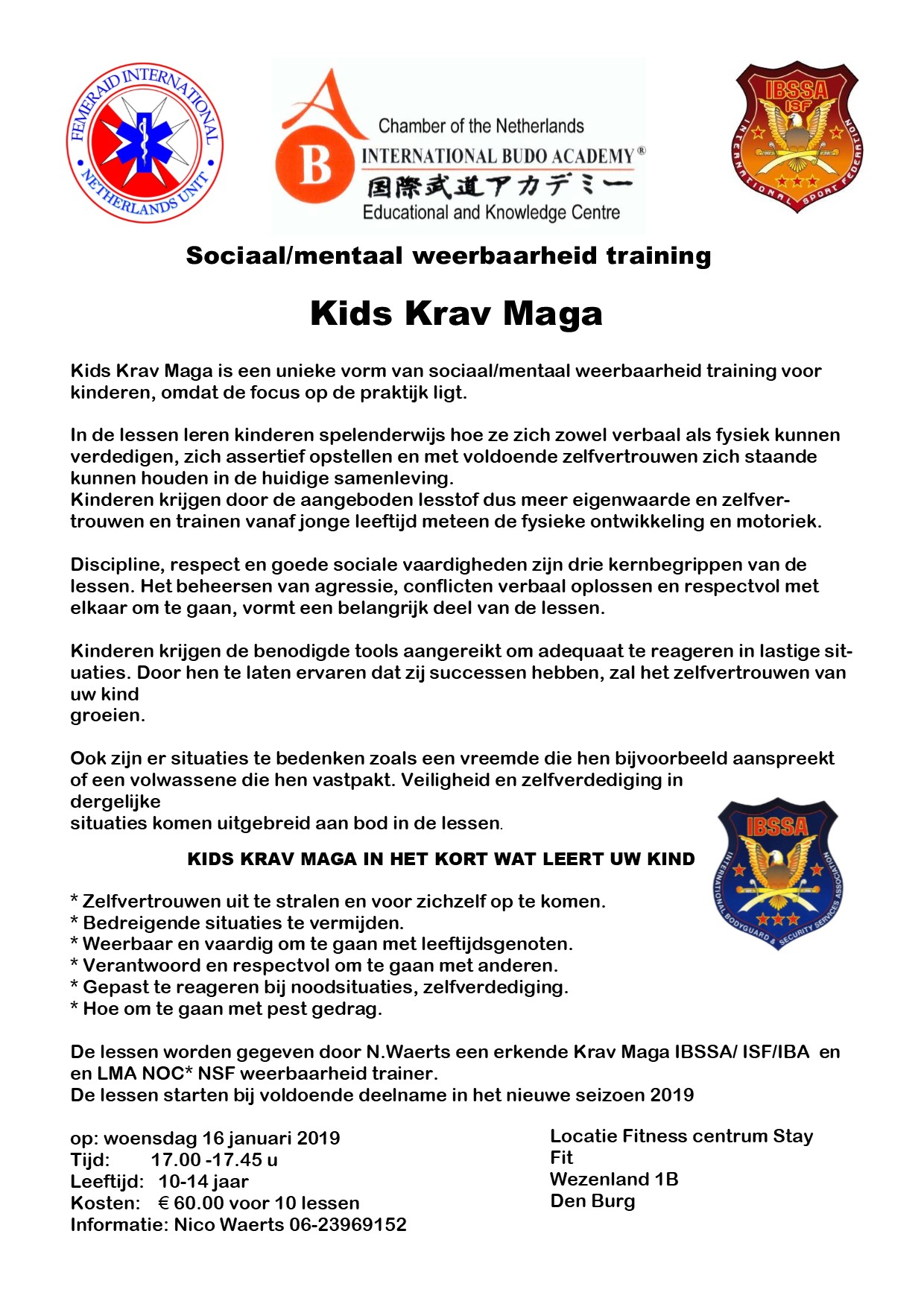 Kids Krav Maga Poster 2019